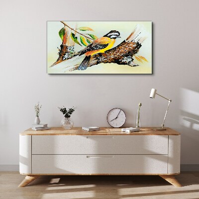Bird on a branch Canvas print
