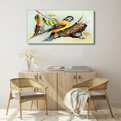 Bird on a branch Canvas print