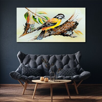 Bird on a branch Canvas print
