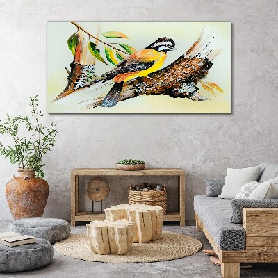 Bird on a branch Canvas print