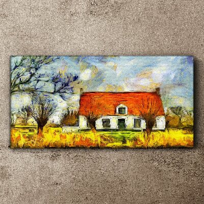 A colorful country cottage in the landscape Canvas print