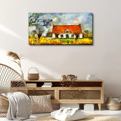 Abstraction tree house village Canvas print