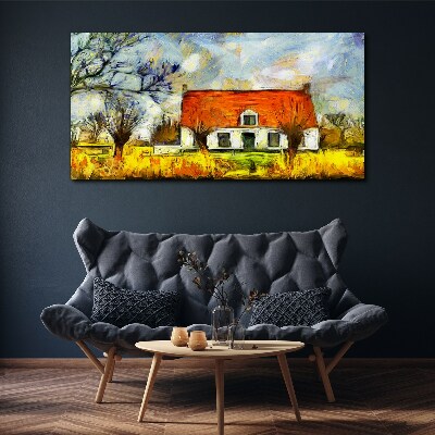 A colorful country cottage in the landscape Canvas print