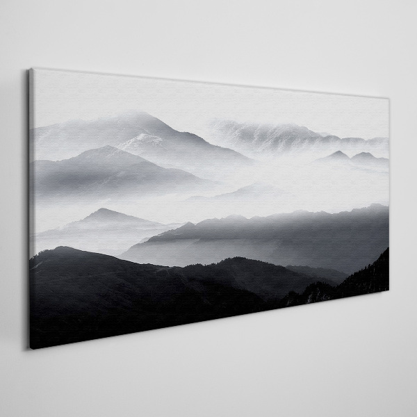 Misty mountain panorama Canvas print