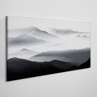 Misty mountain panorama Canvas print