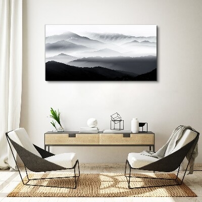 Misty mountain panorama Canvas print