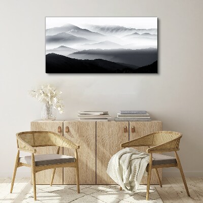 Misty mountain panorama Canvas print