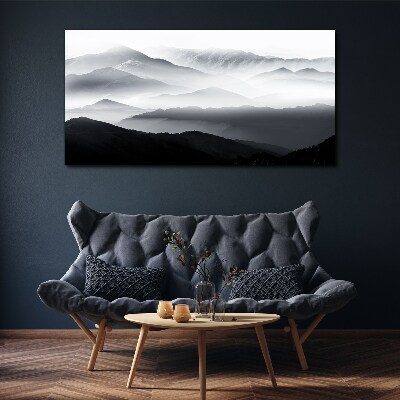 Misty mountain panorama Canvas print