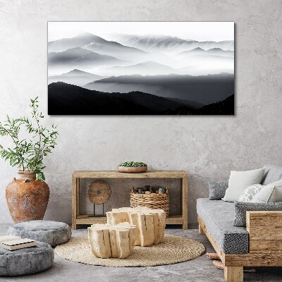 Misty mountain panorama Canvas print