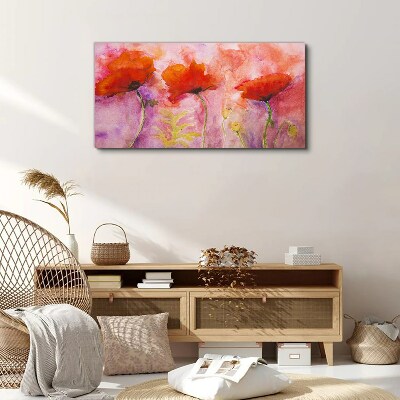 Red poppies flowers Canvas print