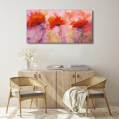 Red poppies flowers Canvas print