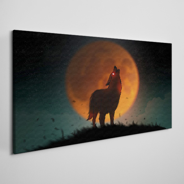 Wolf under the Moon Canvas print