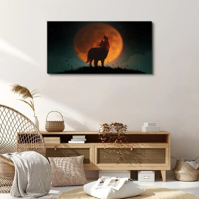 Animal wolf moon sky Canvas print