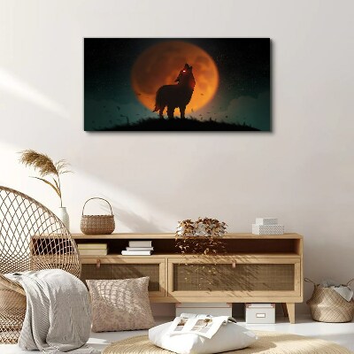 Wolf under the Moon Canvas print