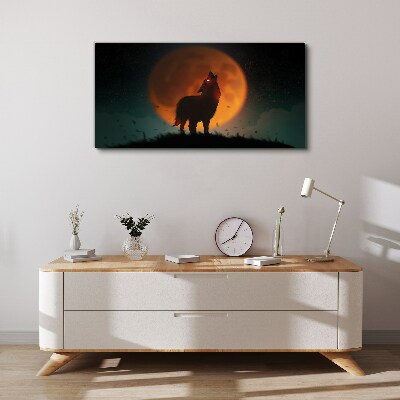 Wolf under the Moon Canvas print