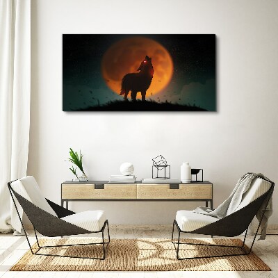 Wolf under the Moon Canvas print
