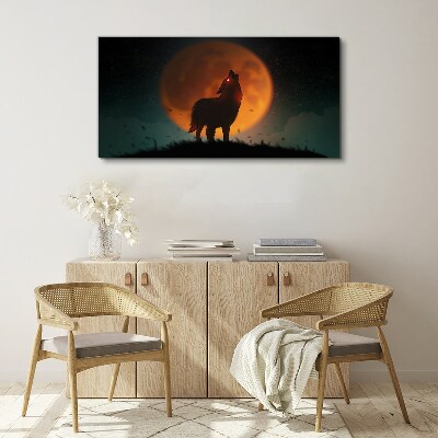 Wolf under the Moon Canvas print