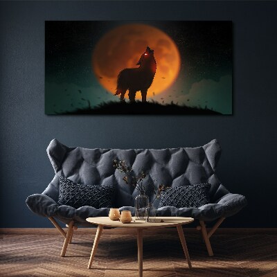 Wolf under the Moon Canvas print