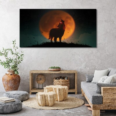 Wolf under the Moon Canvas print