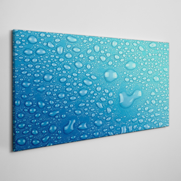 Water drops on a blue background Canvas print