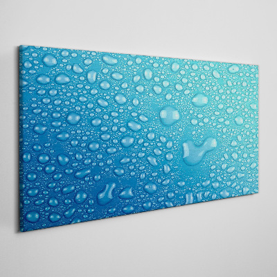 Water drops on a blue background Canvas print