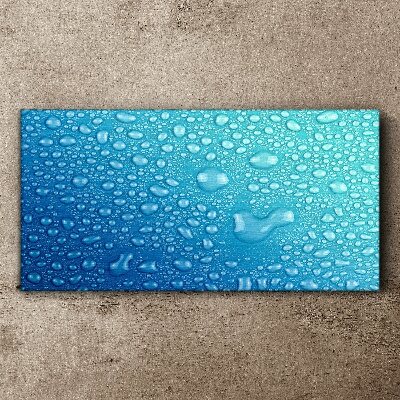 Water drops on a blue background Canvas print