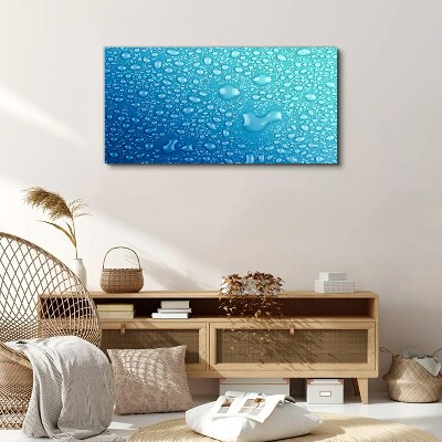 Water drops on a blue background Canvas print