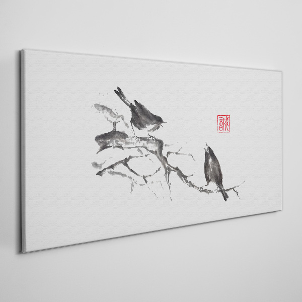 Birds on a branch Canvas print