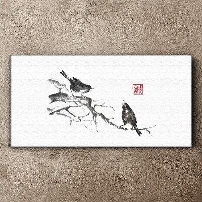 Birds on a branch Canvas print