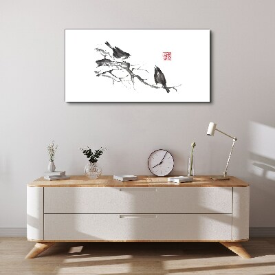 Birds on a branch Canvas print