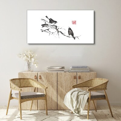 Birds on a branch Canvas print