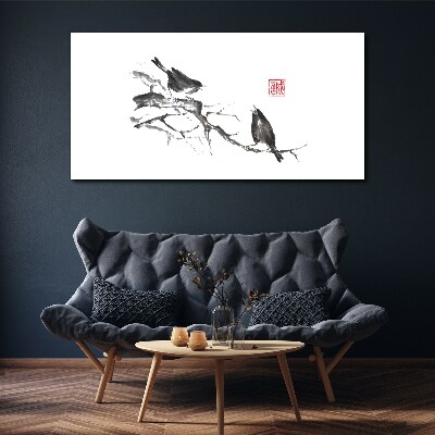 Birds on a branch Canvas print