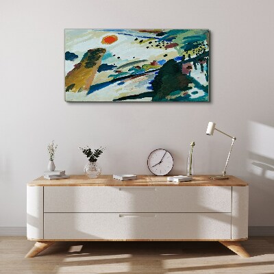 Abstract landscape with sun Canvas Wall art