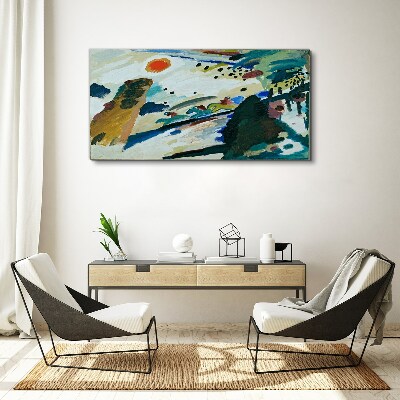Abstract landscape with sun Canvas Wall art