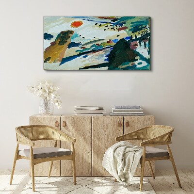 Abstract landscape with sun Canvas Wall art