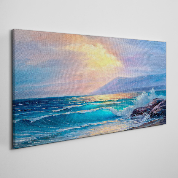 Coast waves sky Canvas print