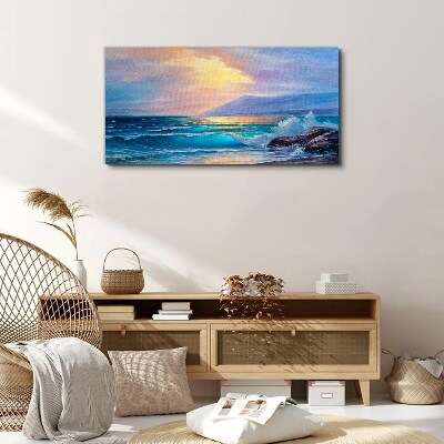 A quiet morning by the ocean Canvas print
