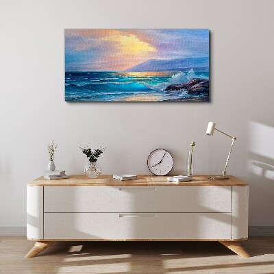 A quiet morning by the ocean Canvas print