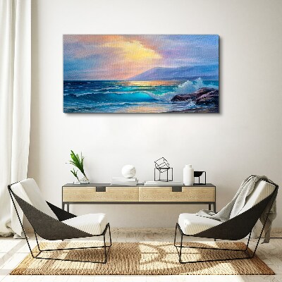 A quiet morning by the ocean Canvas print