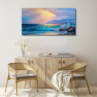 A quiet morning by the ocean Canvas print