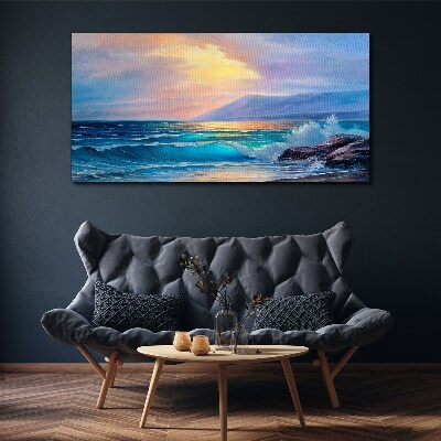 Coast waves sky Canvas print