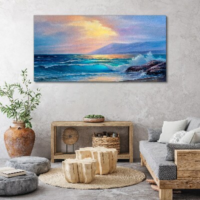 A quiet morning by the ocean Canvas print