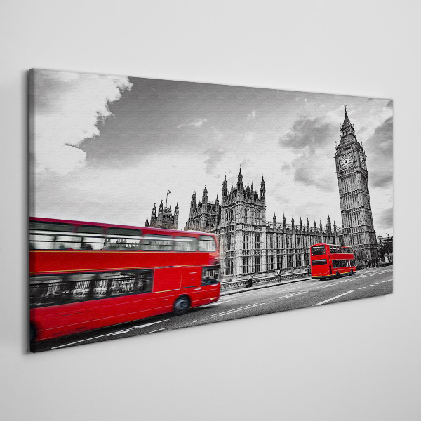 Red bus in London Canvas print