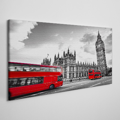 Red bus in London Canvas print