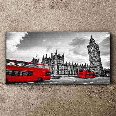 Red bus in London Canvas print
