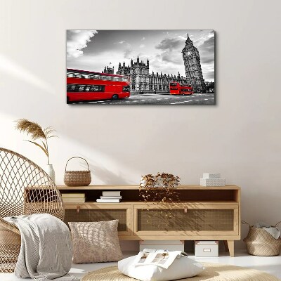 Red bus in London Canvas print