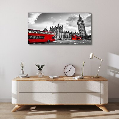 Red bus in London Canvas print