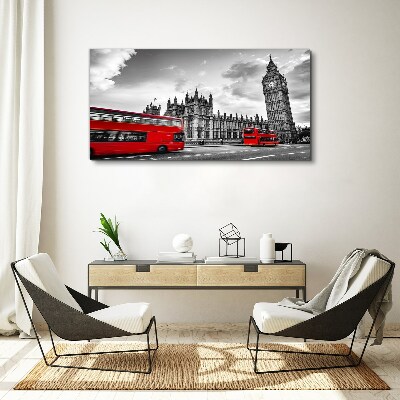Red bus in London Canvas print