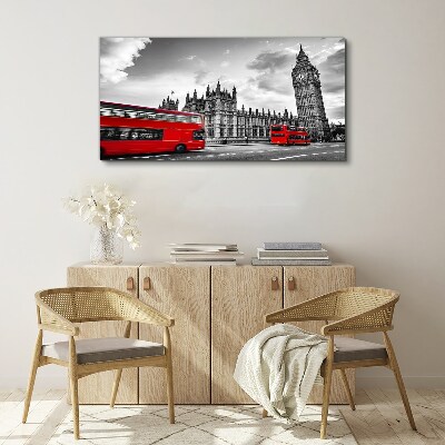 Red bus in London Canvas print