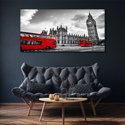 Red bus in London Canvas print